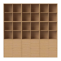 Light oak shelving unit with 15 cubby spaces and a smooth wood grain finish. Ideal for modern storage solutions.