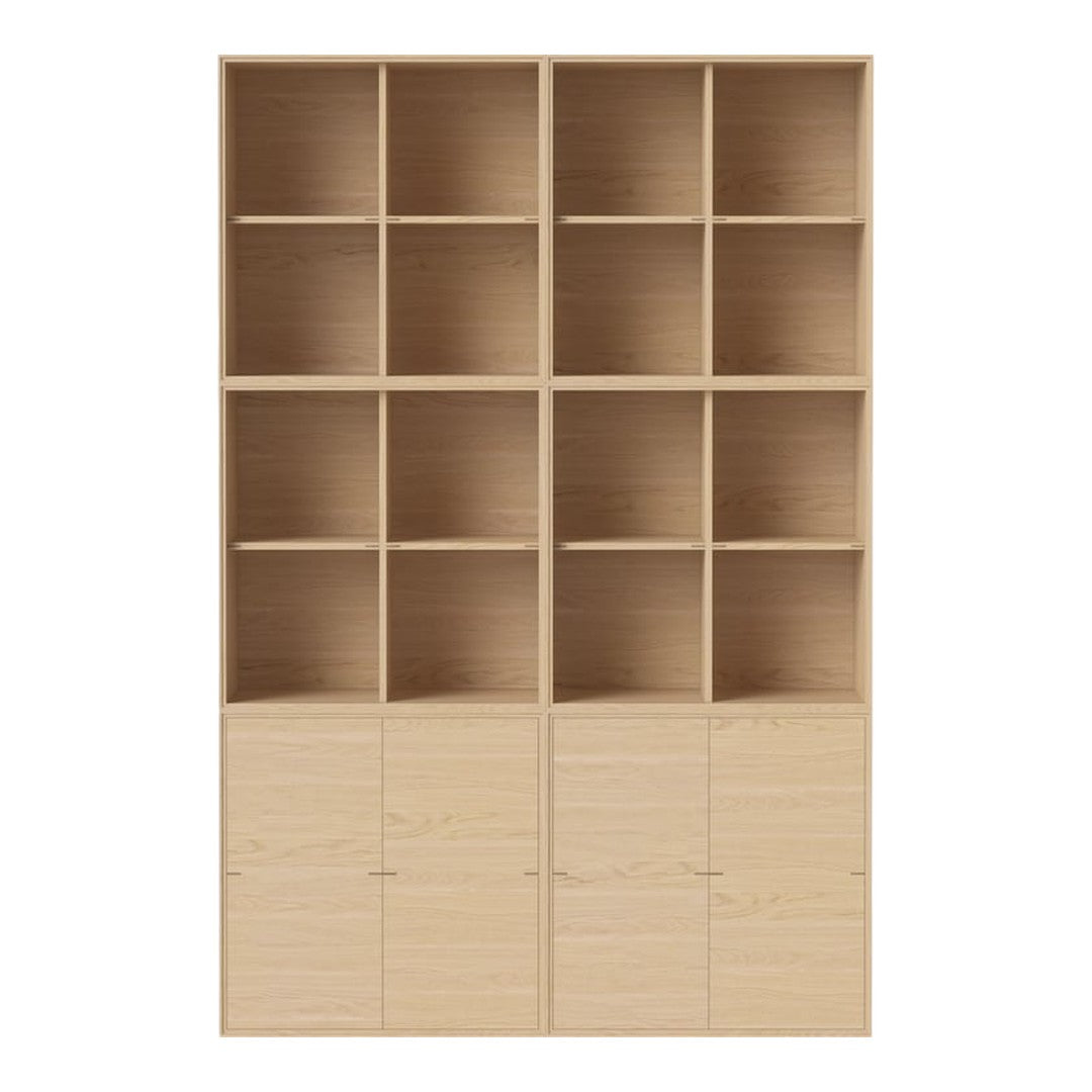 Light wood bookshelf with multiple cubby sections and smooth, natural finish. Perfect for modern decor.