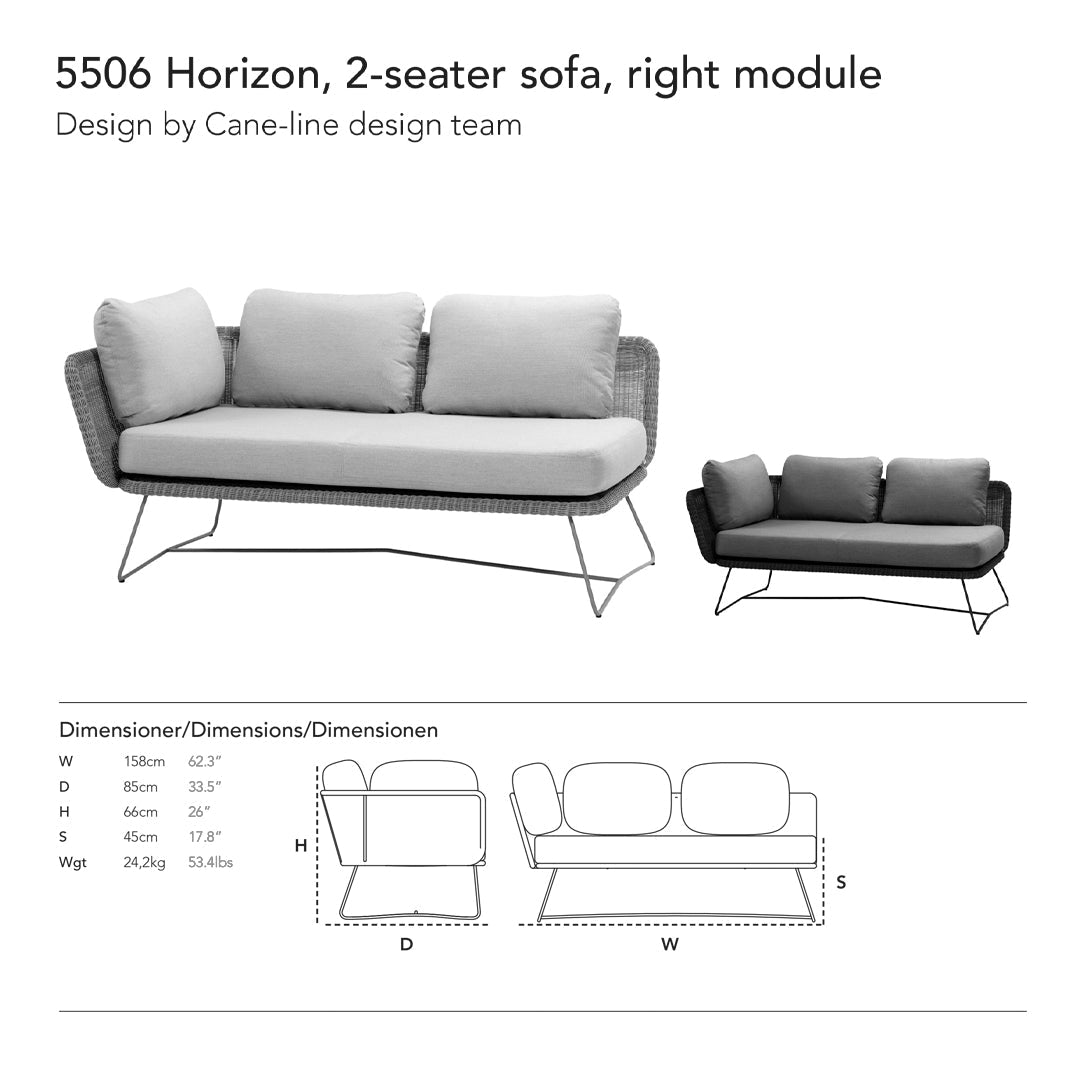 Two-seater sofa in gray fabric with smooth contrast and modern wireframe, featuring plush cushions for comfort.