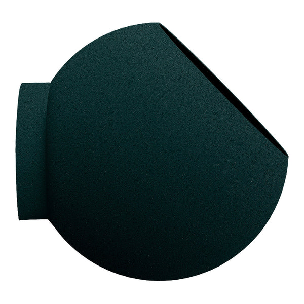 Matte black wall sconce with a minimalist round design, perfect for modern decor.