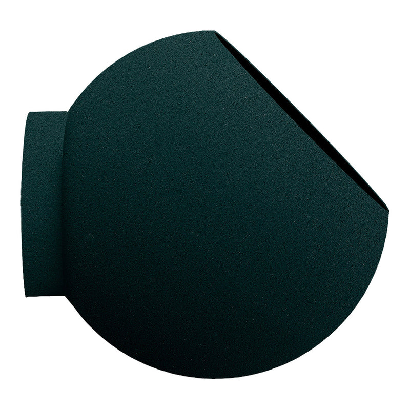 Matte black wall sconce with a minimalist round design, perfect for modern decor.