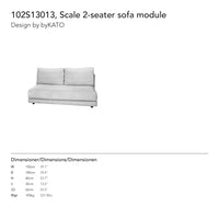 Light gray, minimalist 2-seater sofa with smooth fabric and subtle stitching detail for contemporary interiors.