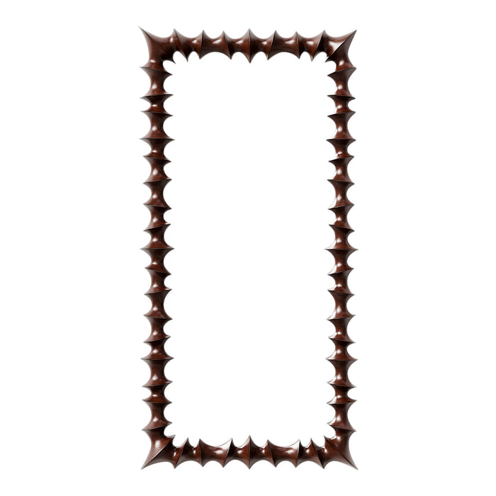Dark brown spiked decorative frame with a unique geometric pattern, perfect for modern decor.