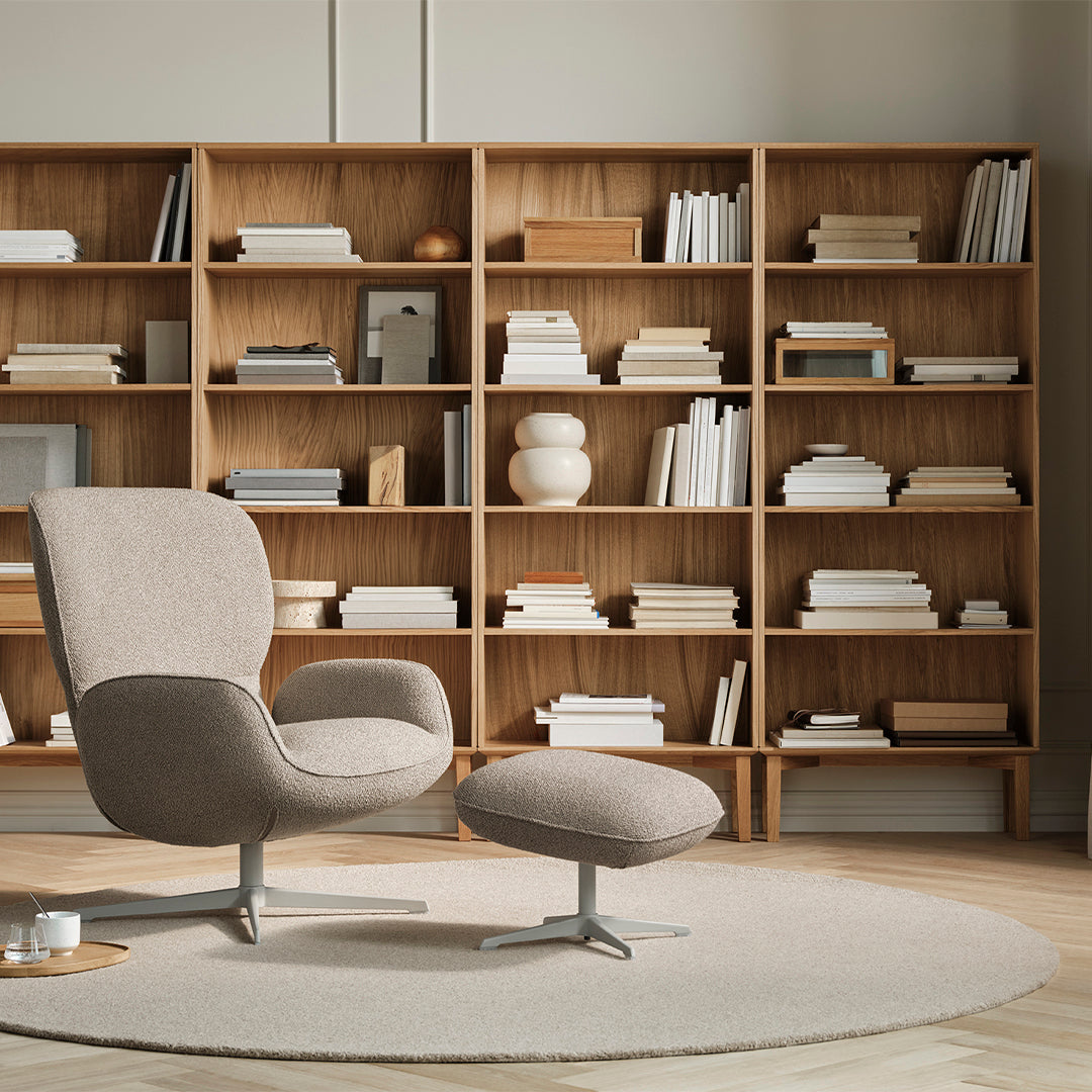 Ripon Footstool - 4-Star Base - Grey Lacquered Steel