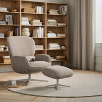 Ripon Footstool - 4-Star Base - Grey Lacquered Steel