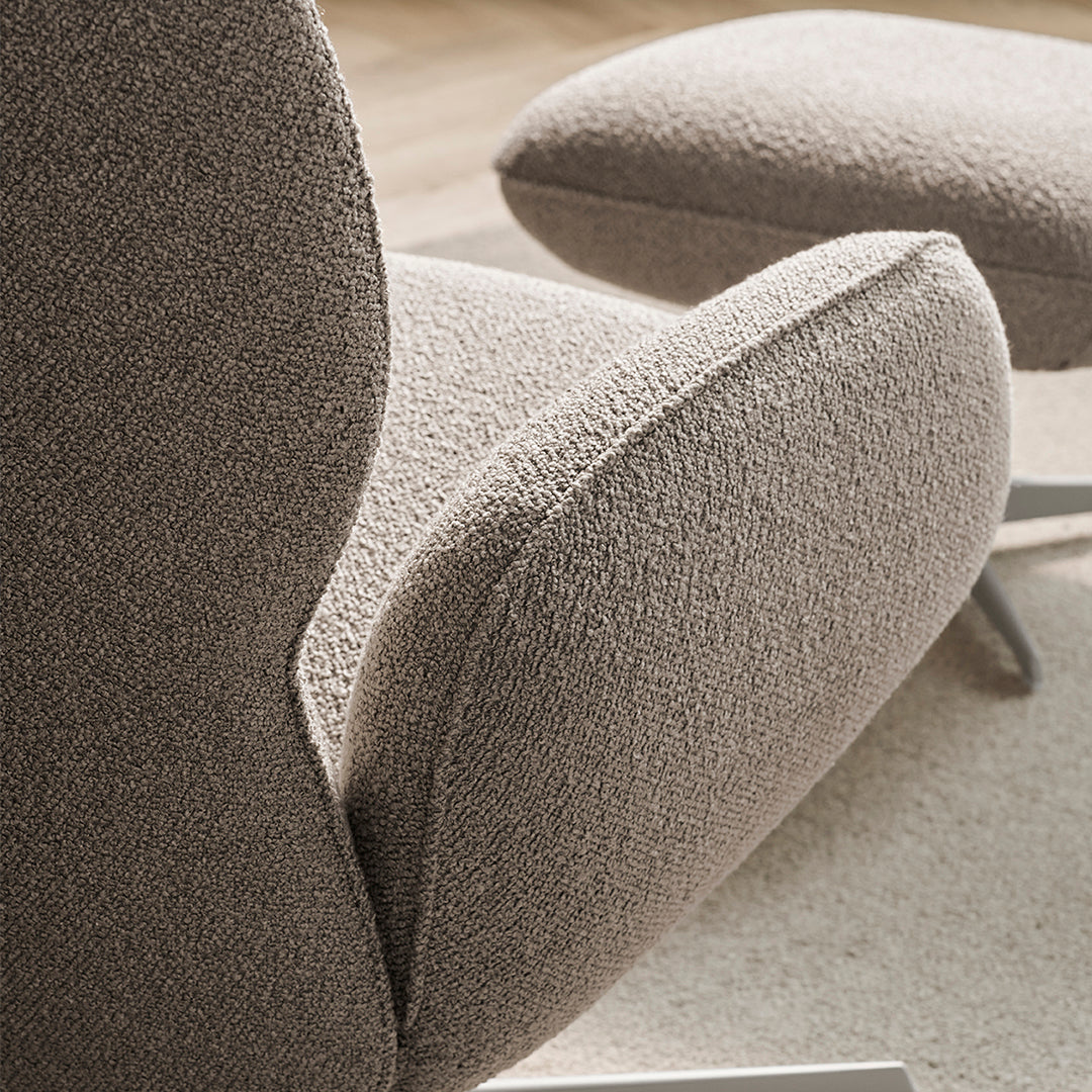 Ripon Footstool - 4-Star Base - Grey Lacquered Steel