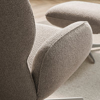 Ripon Footstool - 4-Star Base - Grey Lacquered Steel