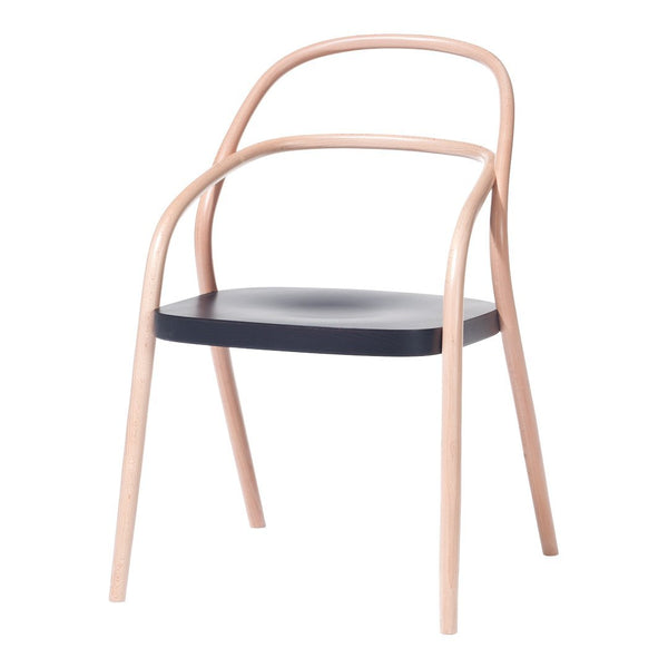 Light wood frame with a sleek navy blue seat, showcasing a modern and minimalist design. Perfect for contemporary decor.