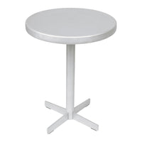 Round white table with a sleek design and a smooth, glossy finish. Perfect for modern decor.