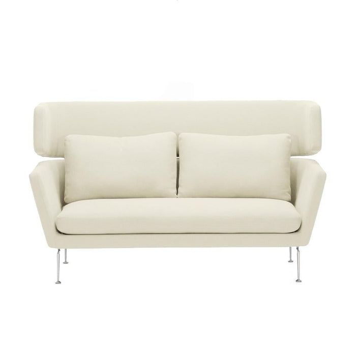 Cream-colored modern sofa with smooth, minimalist design and plush cushions. Perfect for contemporary interiors.