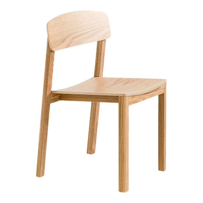Natural wood chair in light beige with a smooth finish and minimalist design. Perfect for modern decor.