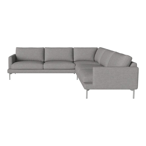 Modern gray sectional sofa with clean lines and a minimalist design. Soft fabric upholstery. Ideal for contemporary spaces.