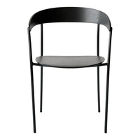 Stylish black chair with a minimalist design and smooth matte finish, perfect for modern decor.