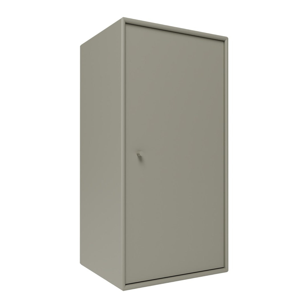 Sleek gray storage cabinet with a smooth finish and minimalist design. Ideal for modern spaces.