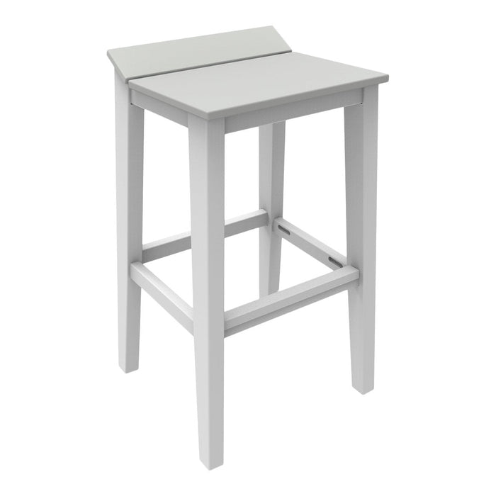 Gray wooden bar stool with a simple, clean design and no visible patterns. Ideal for modern decor.