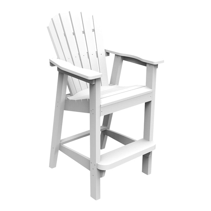 White slatted outdoor chair with a classic design and sturdy frame, perfect for patio or garden use.