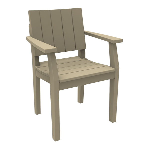 Light beige wooden chair with horizontal slat design and smooth finish, perfect for outdoor or indoor settings.