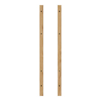 Light oak wood vertical rods with a smooth finish and minimalistic design, featuring black mounting holes.