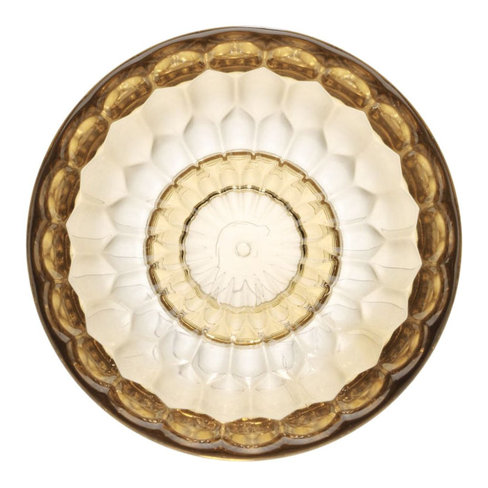 Golden patterned bowl with a textured, crystalline design and a gentle gradient from light beige to amber.