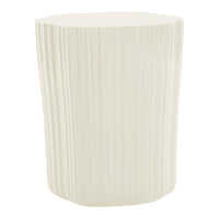 Light beige vase with vertical ribbed texture, adding a modern and elegant touch to any decor.