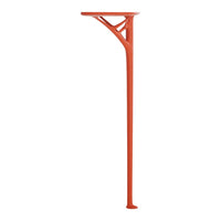 Modern orange standing table with a sleek design and unique geometric patterns in a minimalist style.