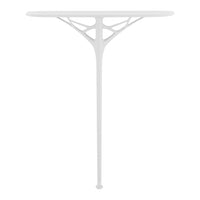 Modern white table with organic shapes and a sleek, minimalist design, perfect for contemporary decor.