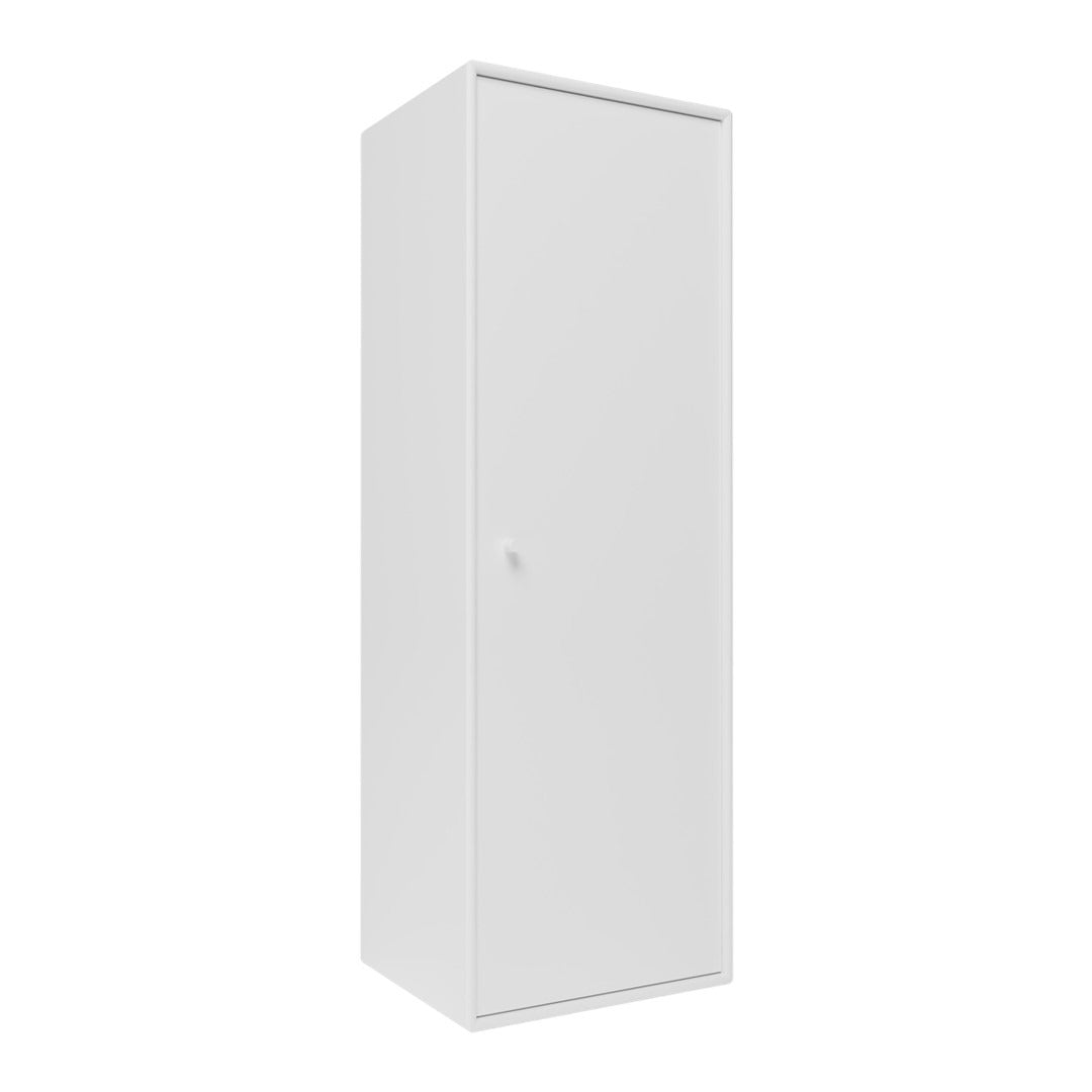 Sleek white storage cabinet with a minimalist design, perfect for modern interiors.
