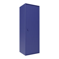 Solid purple metal storage cabinet with a sleek, modern design and a single door. Ideal for any space.