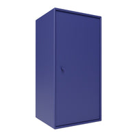 Solid royal blue cabinet with a smooth finish and minimalist design. Perfect for modern decor.
