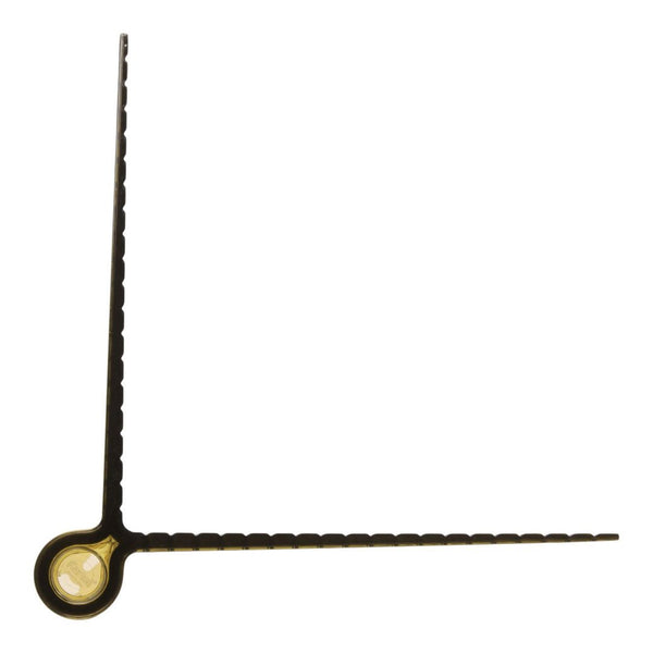 Black precision angle tool with a gold accent, featuring a serrated pattern along the edge for enhanced grip.