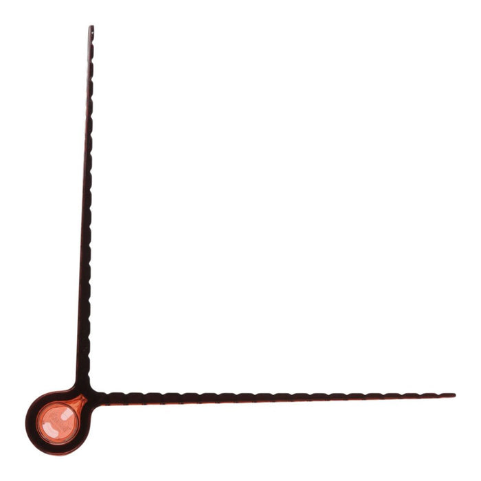 "Dark brown angle tool with a round handle and serrated edge, showcasing a sleek and modern design."
