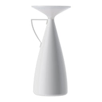Sleek white ceramic vase with a modern, minimalist design and smooth, glossy finish. Perfect for any decor.