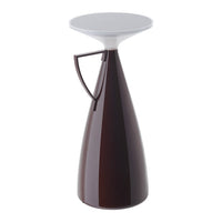 Modern brown and white pitcher with a sleek, glossy finish and minimalistic design. Perfect for stylish home decor.