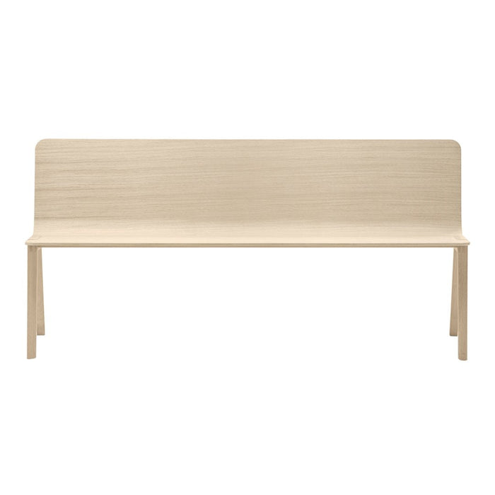 Light wood bench with a smooth, natural finish and minimalistic, clean lines. Ideal for modern decor.
