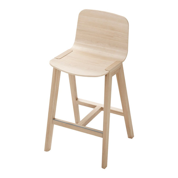 Natural wood bar stool in light beige with a minimalist design and simple, clean lines. Perfect for modern decor.