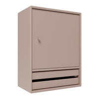 Minimalist light brown storage cabinet with smooth finish and clean geometric lines. Perfect for modern spaces.