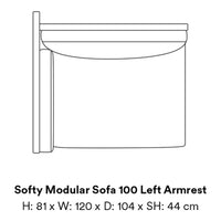 Softy Modular Sofa in soft white with a sleek, modern design and smooth, minimalist lines. Ideal for any decor.