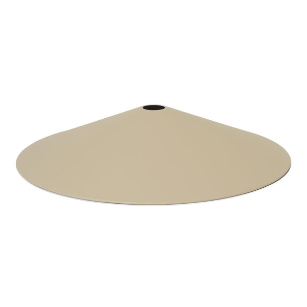 Beige circular base with a smooth surface, featuring a central hole and minimalist design suitable for various decor styles.