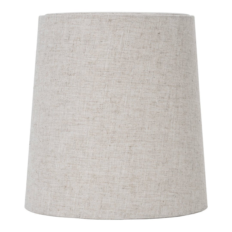 Beige fabric lamp shade with a subtle textured pattern, adding a warm, neutral touch to any decor.