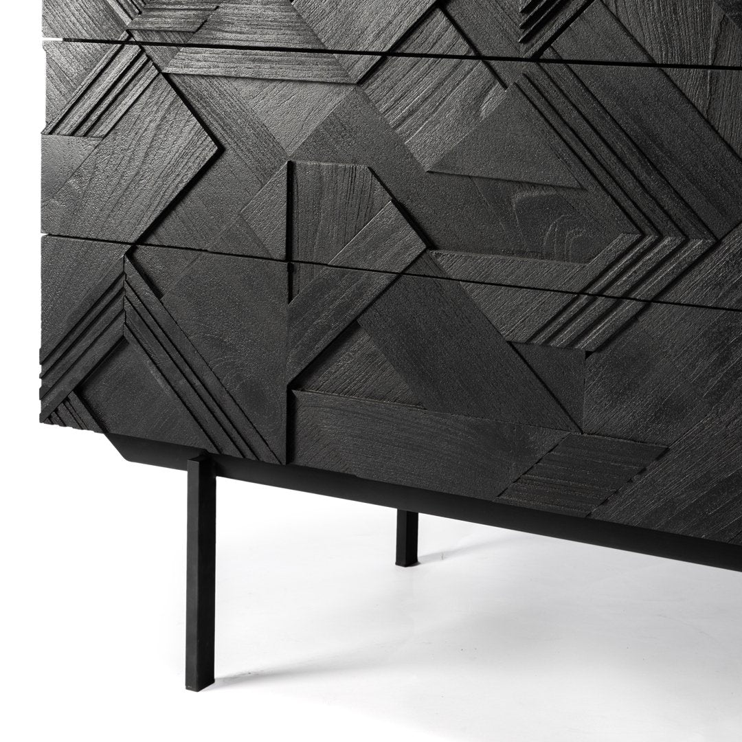 Graphic Chest of Drawers Dresser - 3 Drawers