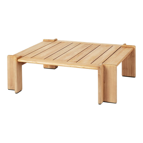 Natural bamboo coffee table with a smooth wooden finish and horizontal slat pattern. Perfect for minimalistic decor.