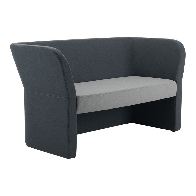 Modern two-tone couch featuring a dark gray exterior and light gray seat cushion, with sleek, minimalist design.