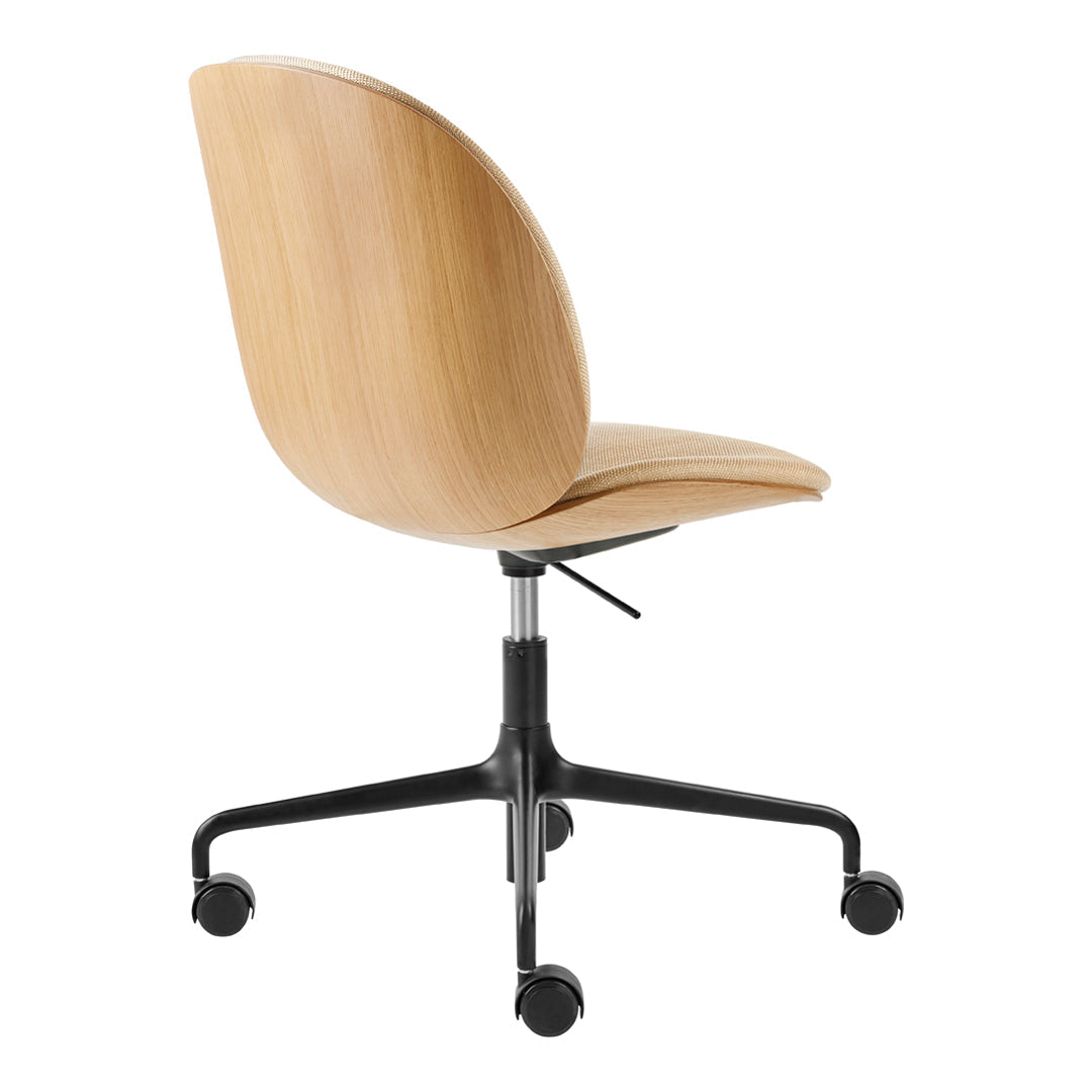 Beetle Meeting Chair - 4-Star Base w/ Casters - Height Adjustable - Front Upholstered - Veneer Shell