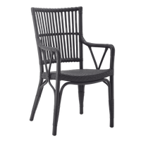Stylish black chair featuring a modern woven pattern and sleek design, perfect for indoor and outdoor use.