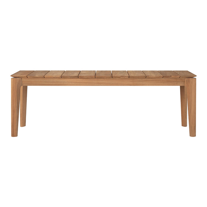 Natural wood dining table in warm honey tones with a smooth, minimalistic design and subtle grain patterns.