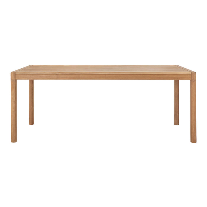 Natural wood dining table in light oak finish, featuring a simple, modern design with clean lines and no visible patterns.
