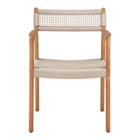 Beige woven seat and backrest with light wood frame, featuring a simple and modern design. Perfect for contemporary decor.