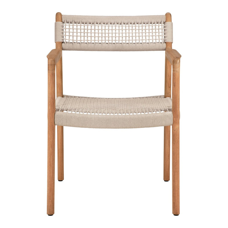 Beige woven seat and backrest with light wood frame, featuring a simple and modern design. Perfect for contemporary decor.