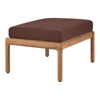 Brown cushion with a solid wood frame, featuring a minimalist design and smooth, clean lines.