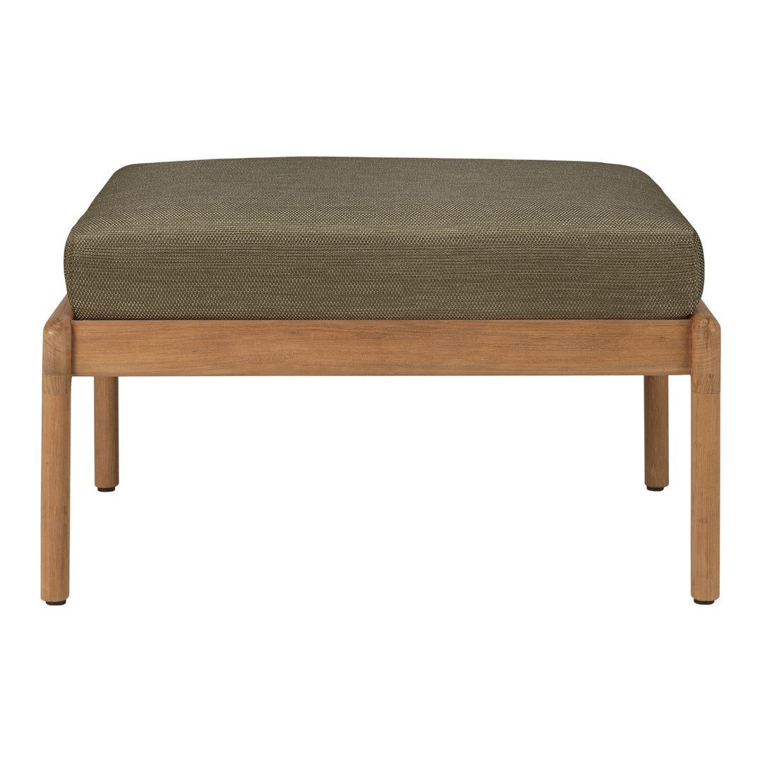 Green textured cushion on a light wood frame, offering a modern and natural aesthetic. Perfect for contemporary decor.